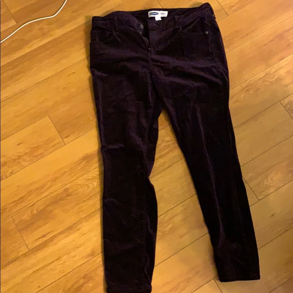 Purple velvet jeans